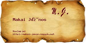 Makai János névjegykártya